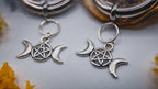 Small Triple Moon Goddess Boot Charms (Silver)
