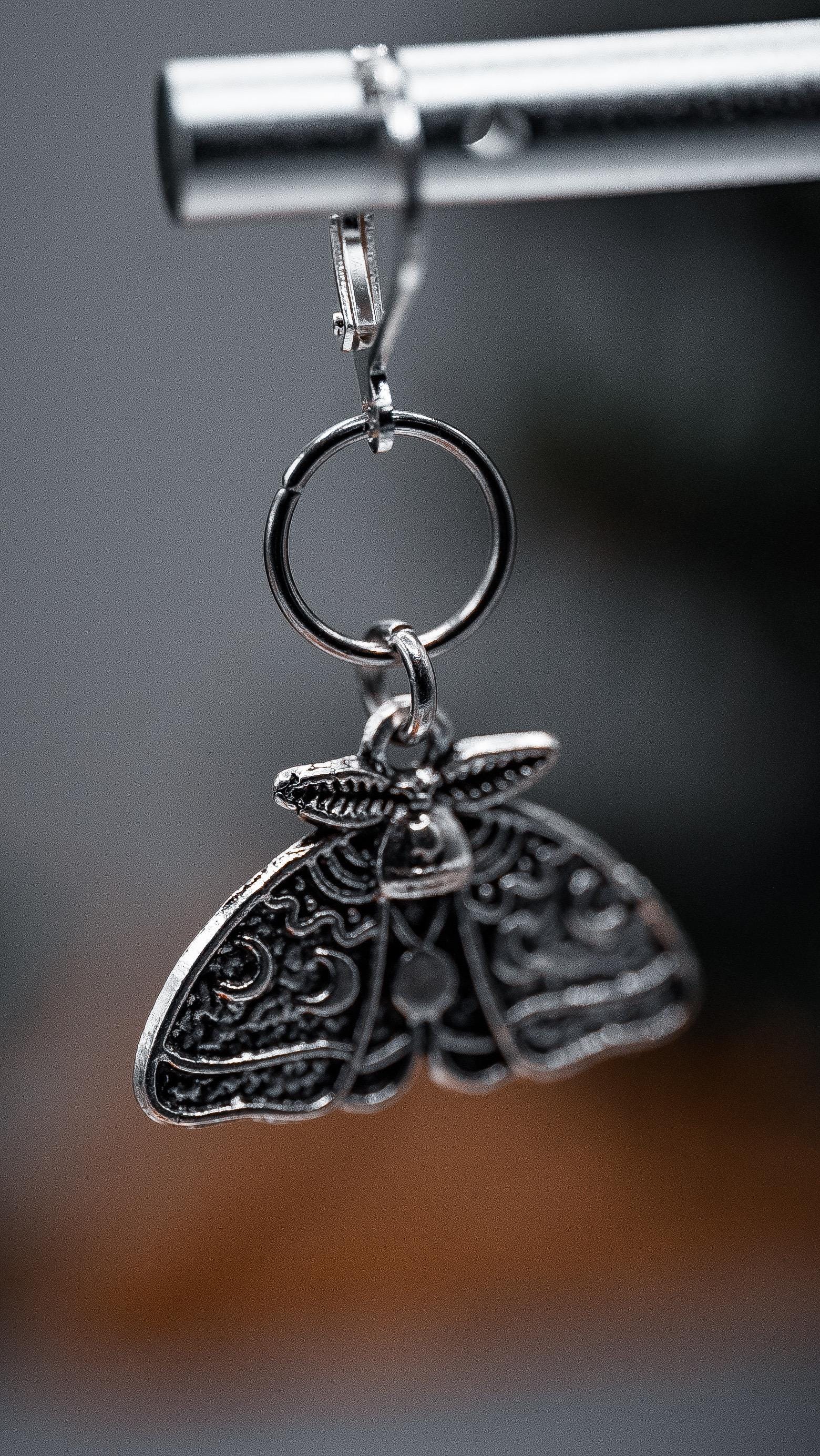 Moon Phases Moth Earrings