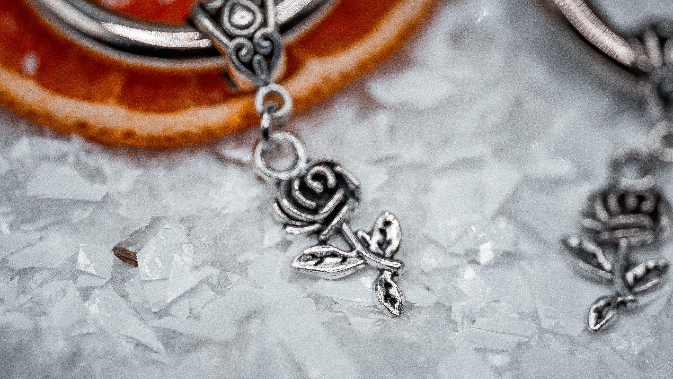 Rose Stem Boot Charms (Silver)