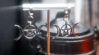 Large Triple Moon Goddess Earrings (Silver)