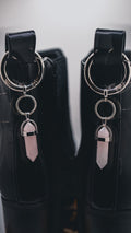 ROSE QUARTZ BOOT CHARMS (SILVER)