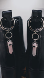 ROSE QUARTZ BOOT CHARMS (SILVER)