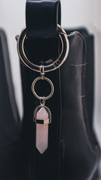 ROSE QUARTZ BOOT CHARMS (SILVER)