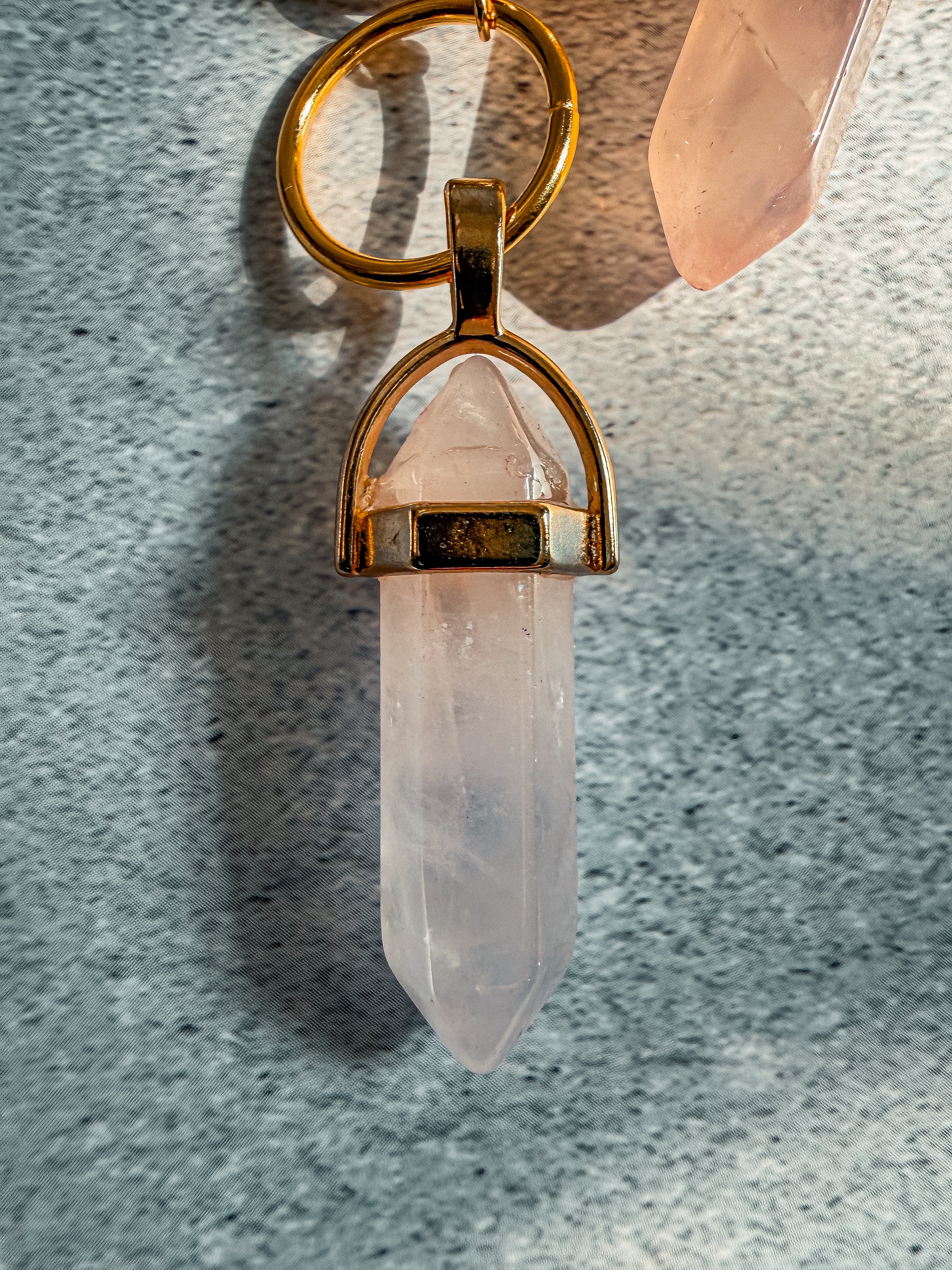 ROSE QUARTZ BOOT CHARMS (GOLD)