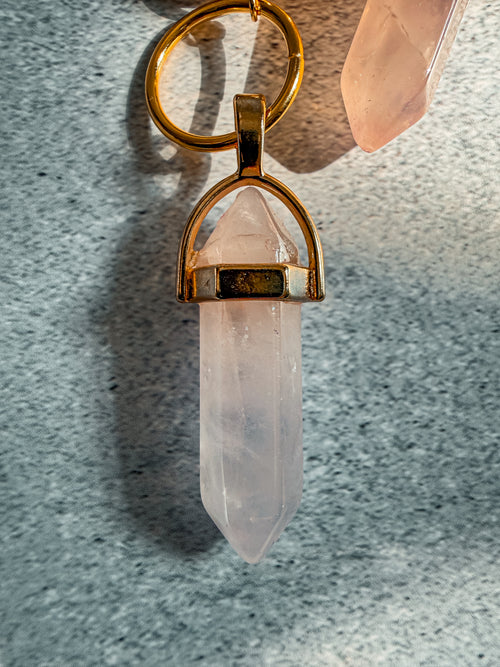 ROSE QUARTZ BOOT CHARMS (GOLD)