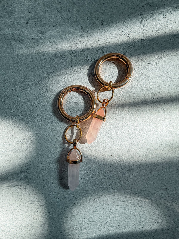 ROSE QUARTZ BOOT CHARMS (GOLD)