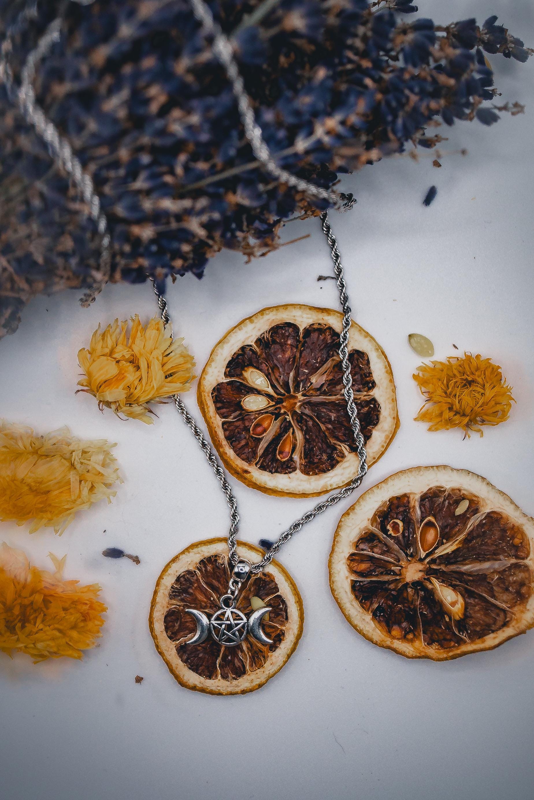 Small Triple Moon Goddess Necklace (Silver)