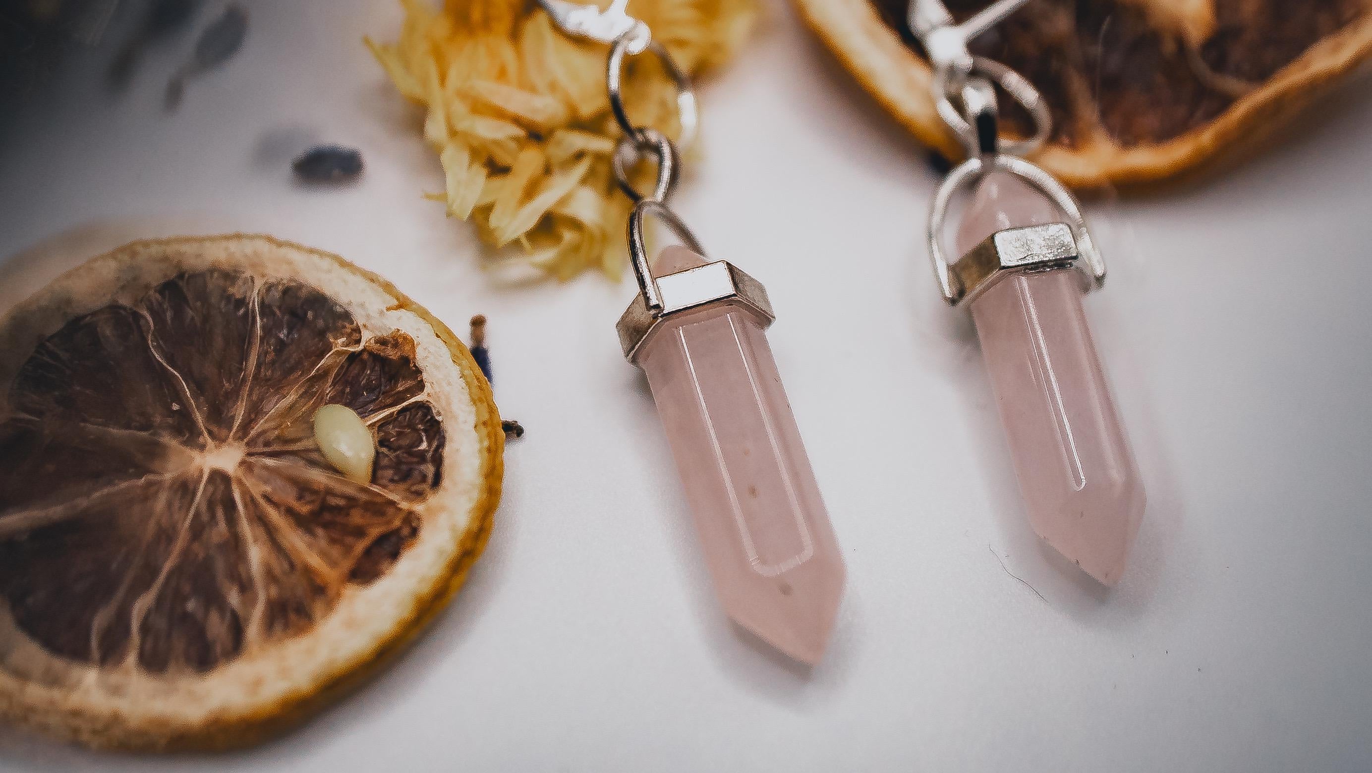 Rose Quartz Dangle Earrings