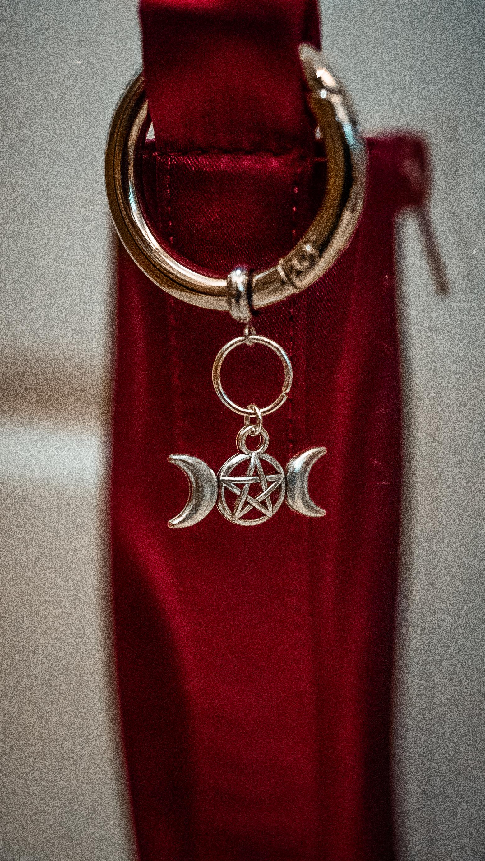 Small Triple Moon Goddess Boot Charms (Silver)