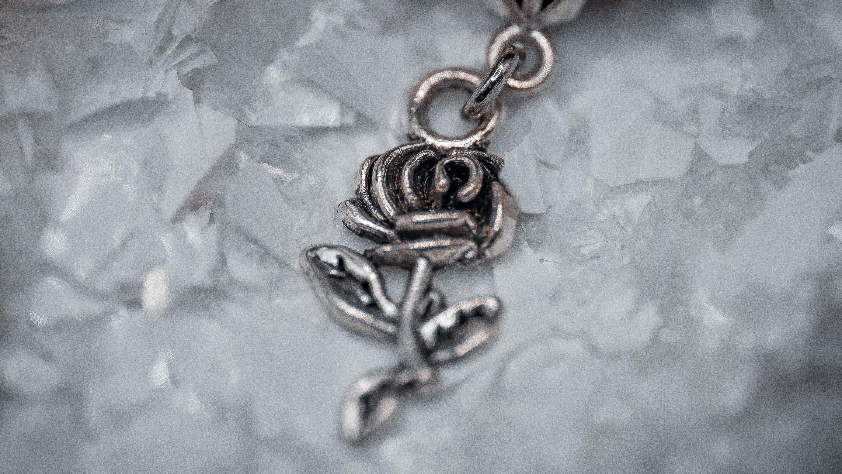 Rose Stem Boot Charms (Silver)
